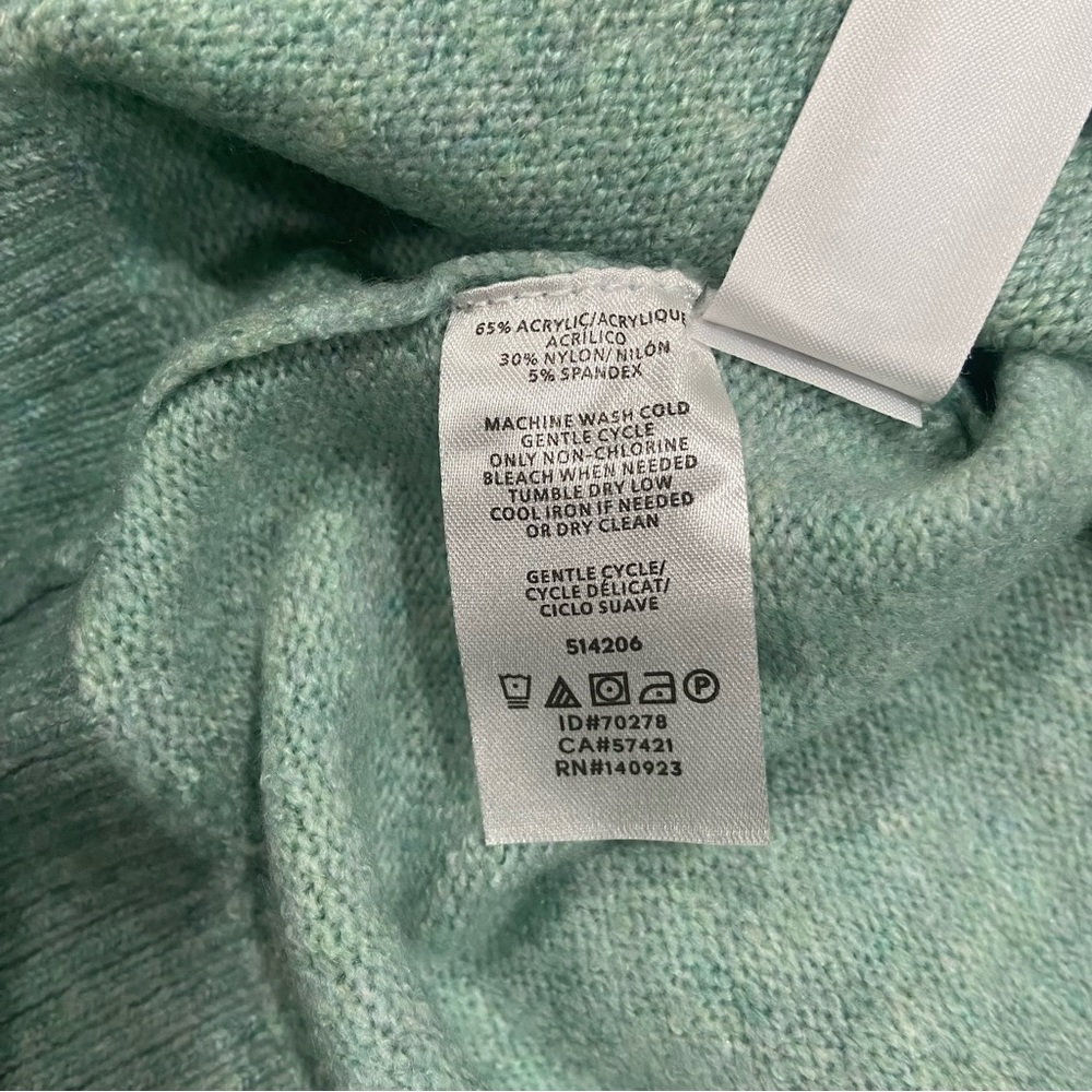 Ann Taylor Loft Women's Mint Green Crew Neck Kimono Sleeve Sweater Size L - Picture 4 of 6